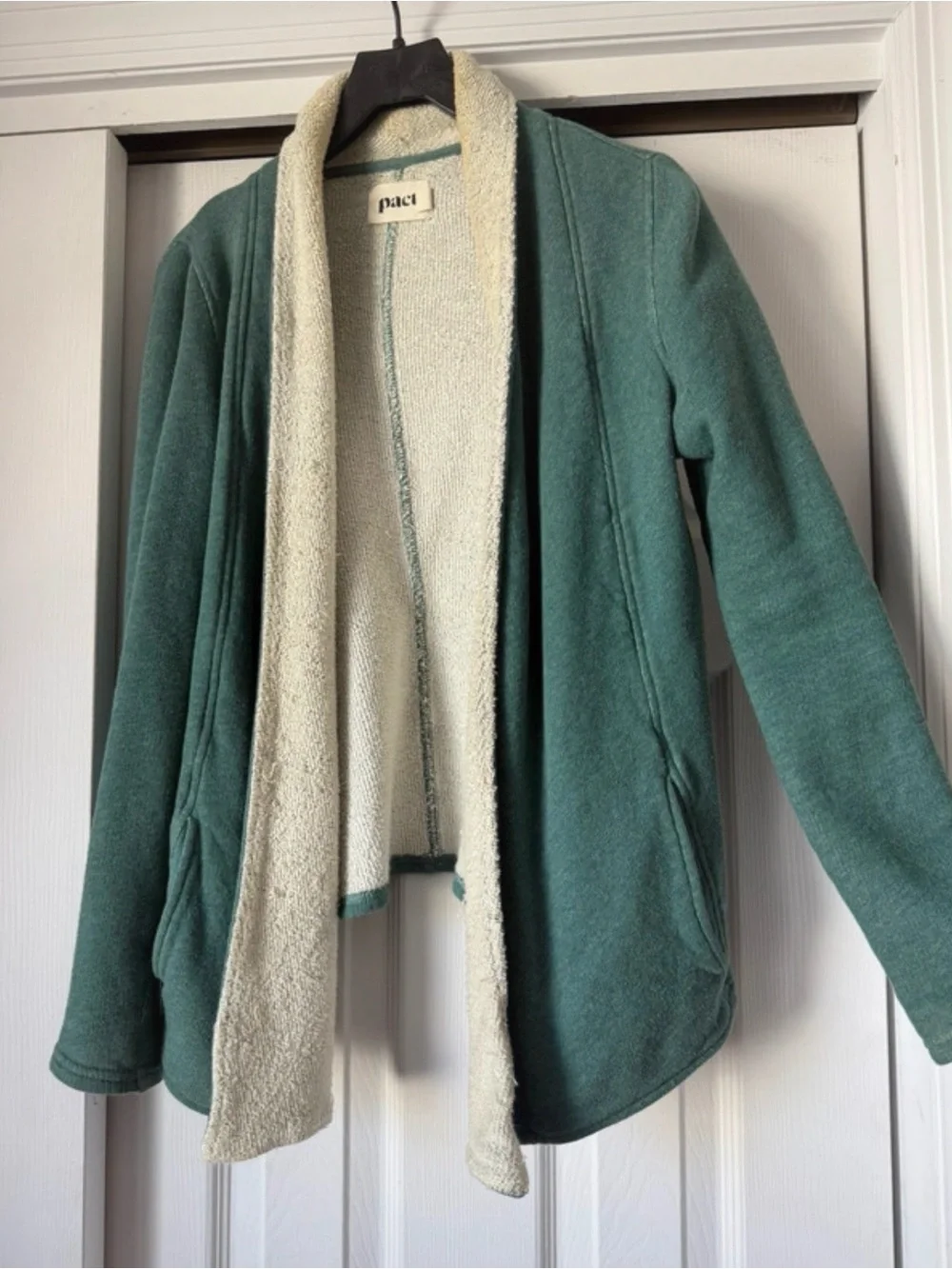 ‼️VGUC: Pact Organic Teal Cardigan Sweater - XS - Picture 1 of 1